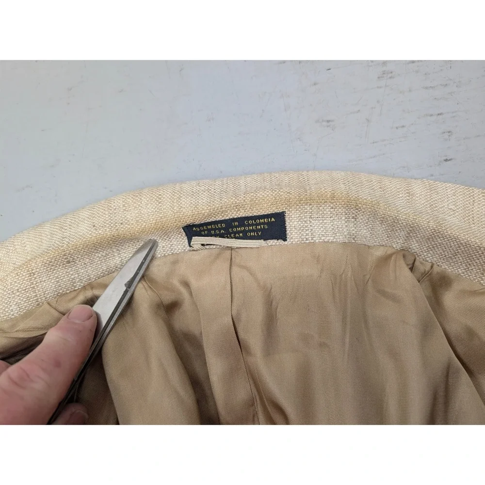 Towncraft Mens Vintage Beige Textured Two Button Blazer Sport Coat Size 42R